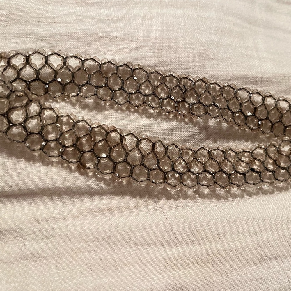 Beaded headband / choker stretch elastic